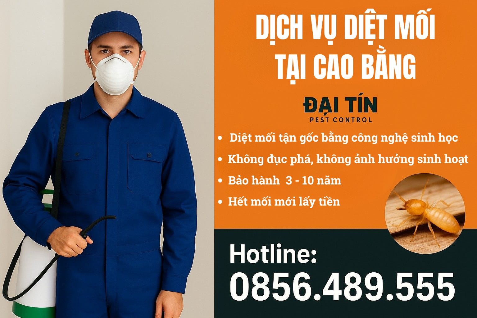 Dịch vụ diệt mối tại Cao Bằng – Không khoan nền, bảo hành dài hạn