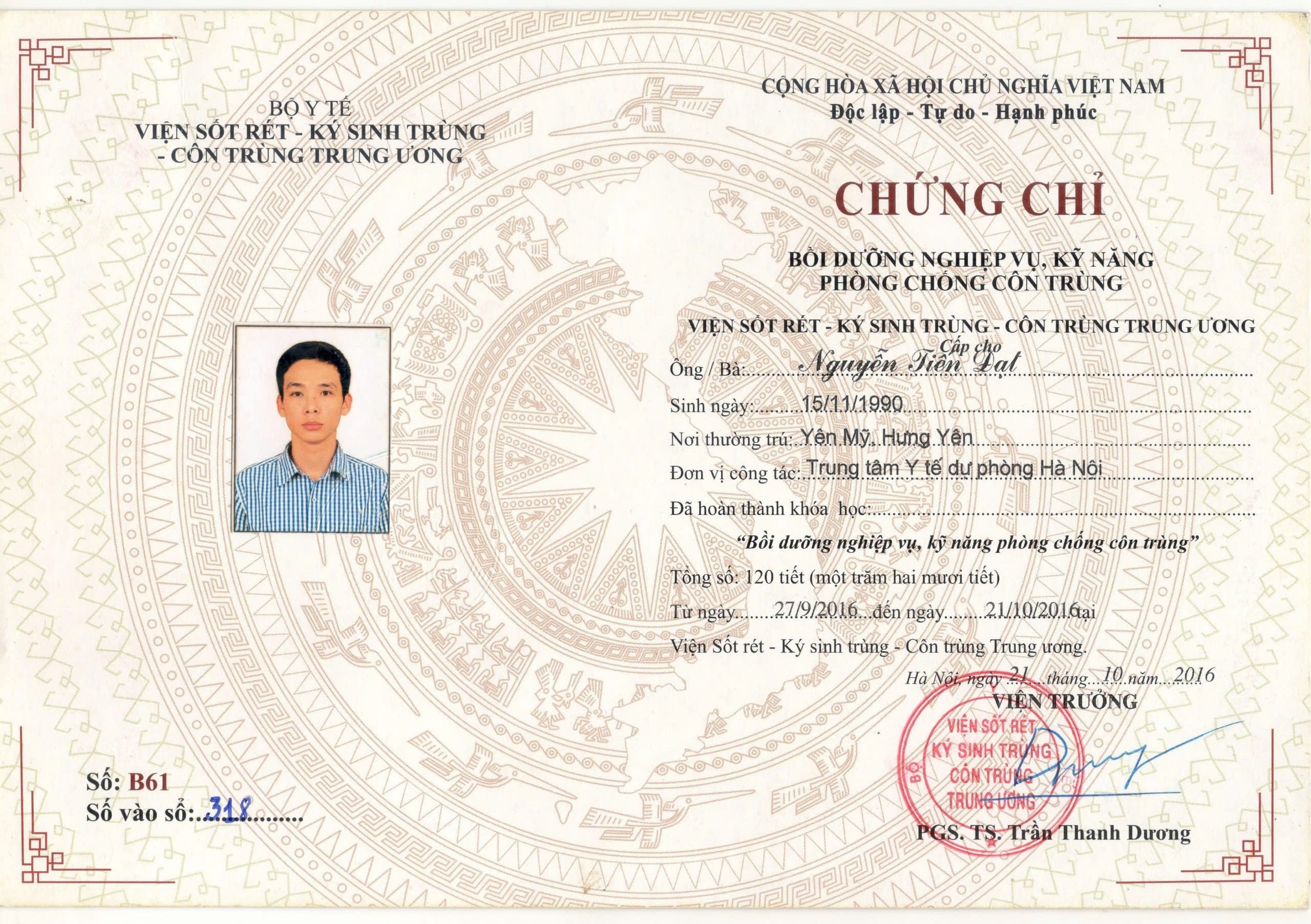 Chứng chỉ công ty diệt côn trùng